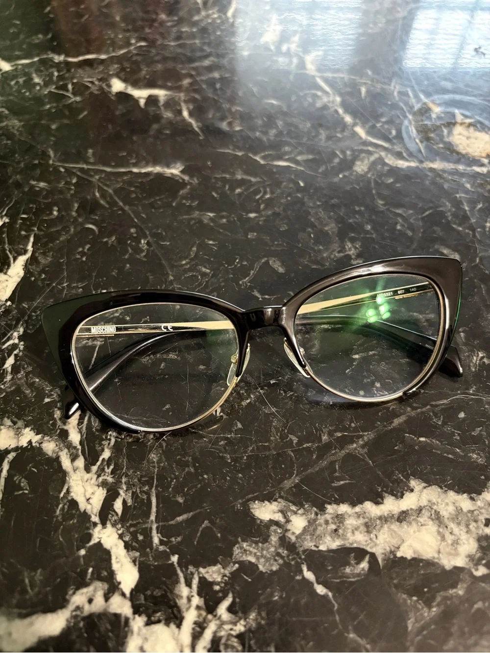 Moschino MOS521 Cat-Eye Eyeglasses - Black/Gold (807)